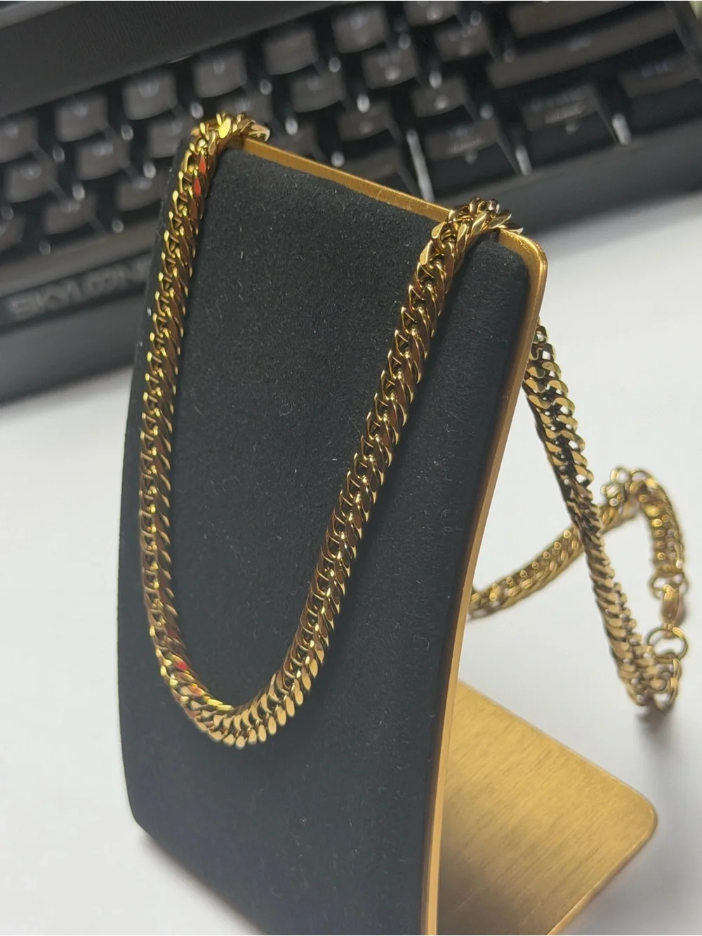 Gold Plated Cuban Link Necklace — 5mm